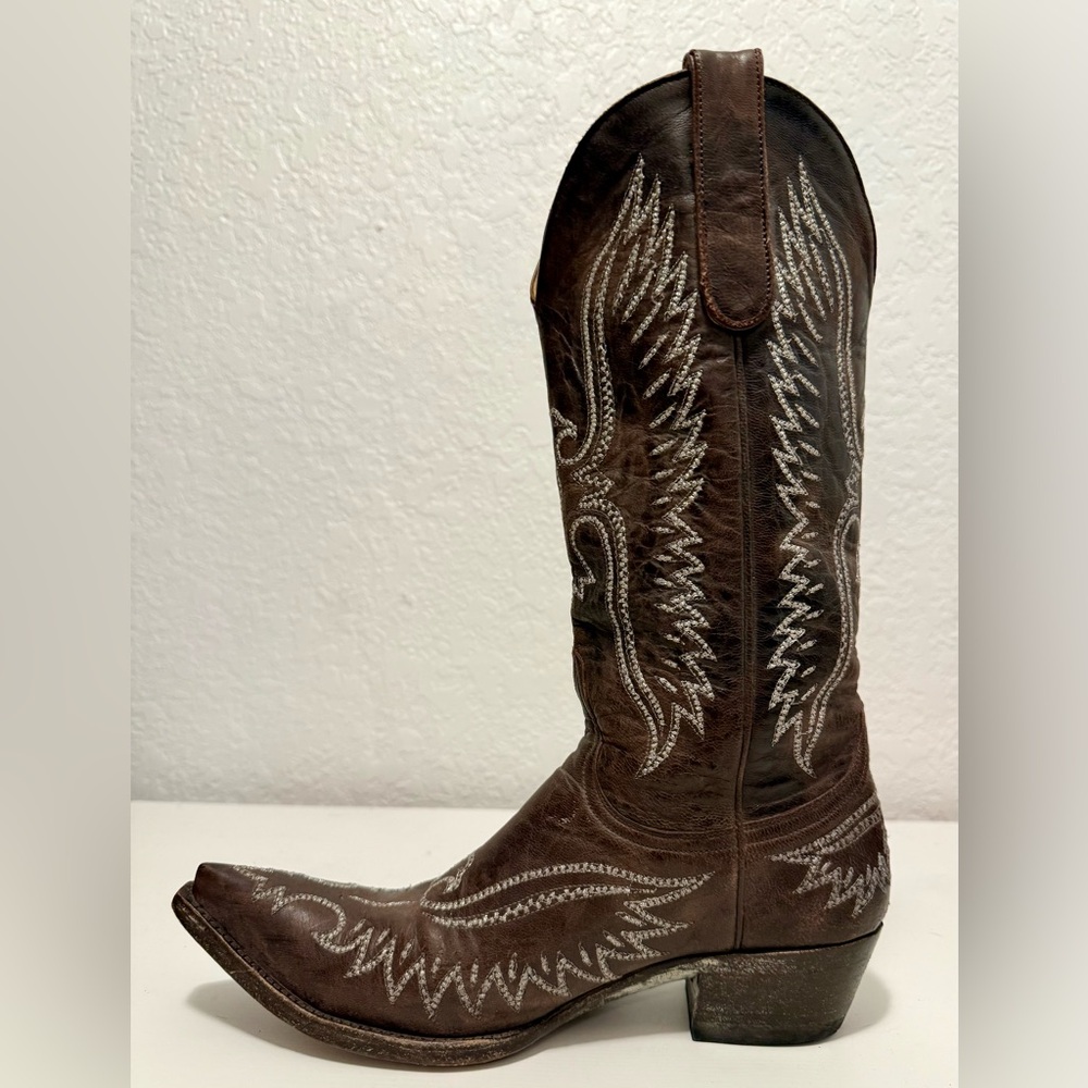 Old Gringo Cowboy Boots with White Stitching of a phoenix - Picture 13 of 15
